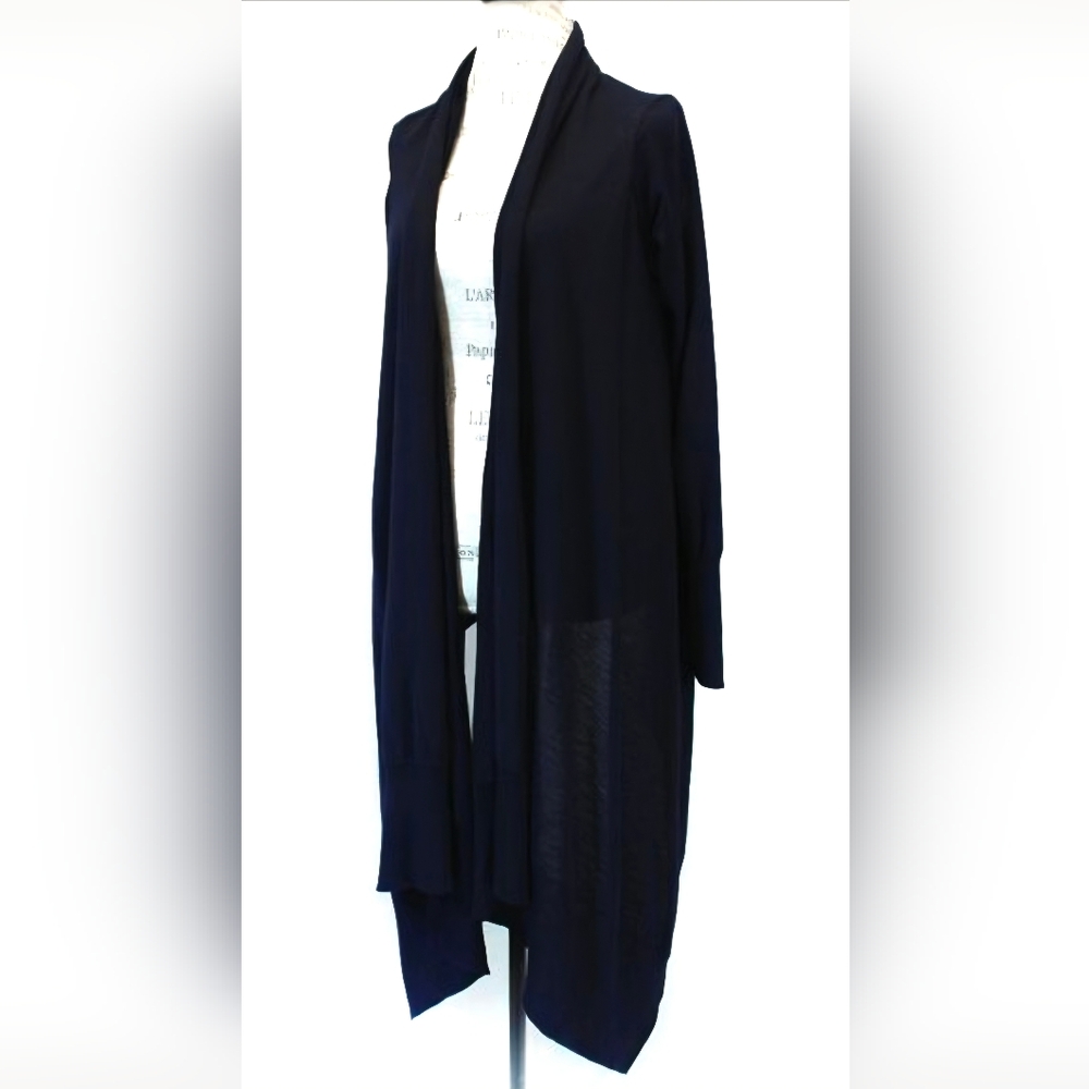 DKNY Cashmere Cardigan Black Size Small 100% Cashmere Mended/Restored - Picture 1 of 8